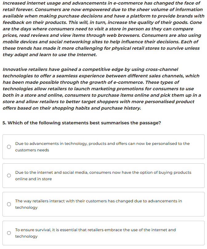 Verbal Reasoning Example Questions