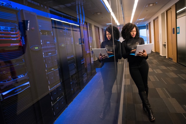 Woman practising her technology consulting skills