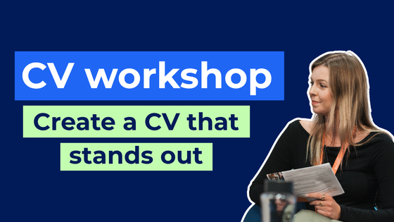 Shanice, Senior Talent Partner at Bright Network, with the words "CV workshop: Create a CV that stands out"