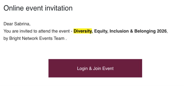 Online event invitation to DEIB