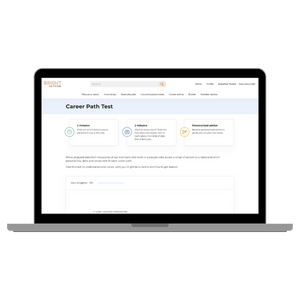 Image of a laptop with the Career Path Test on the screen