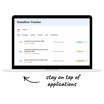 Image of a laptop that shows the Bright Network deadline tracker
